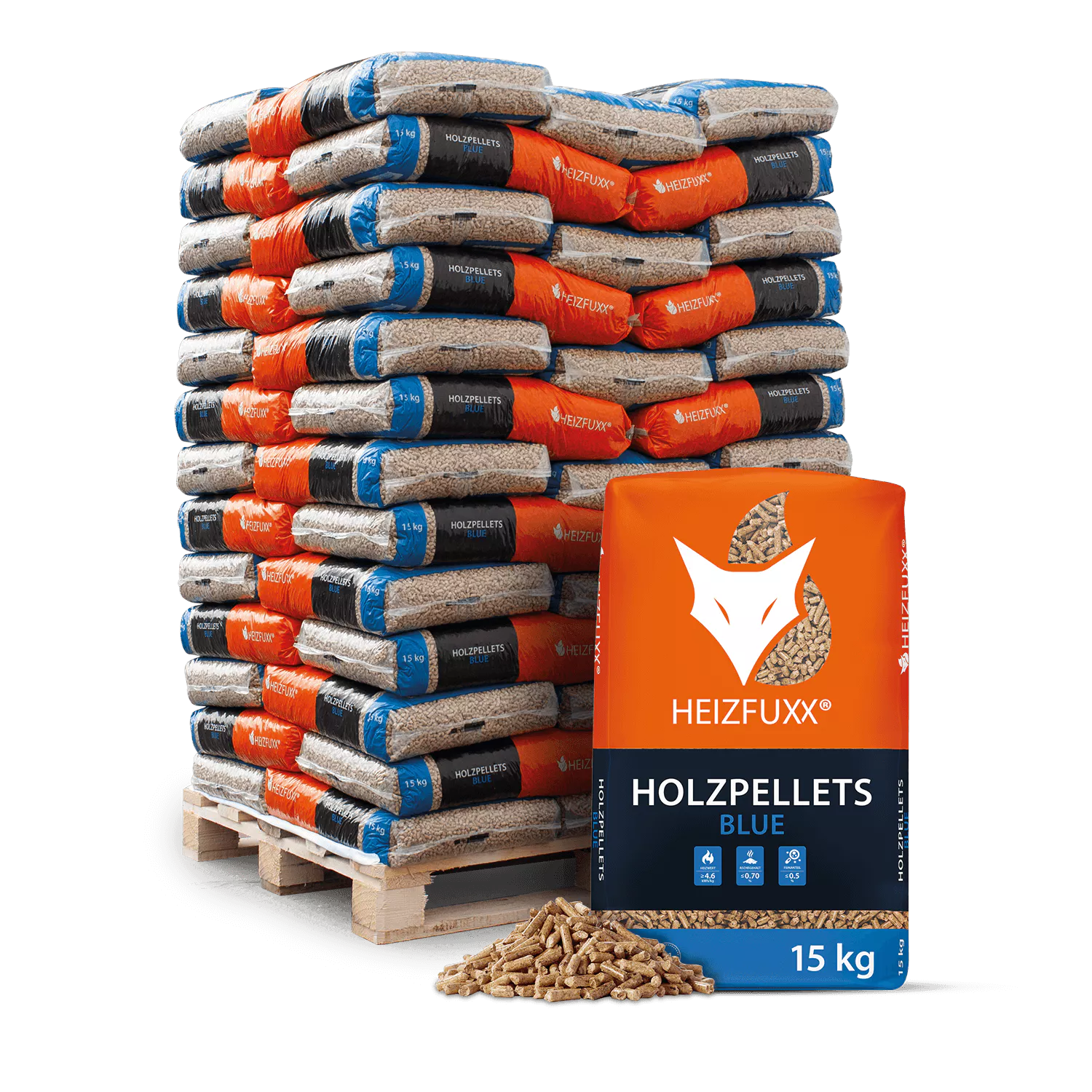 Holzpellets Blue 65 x 15 kg