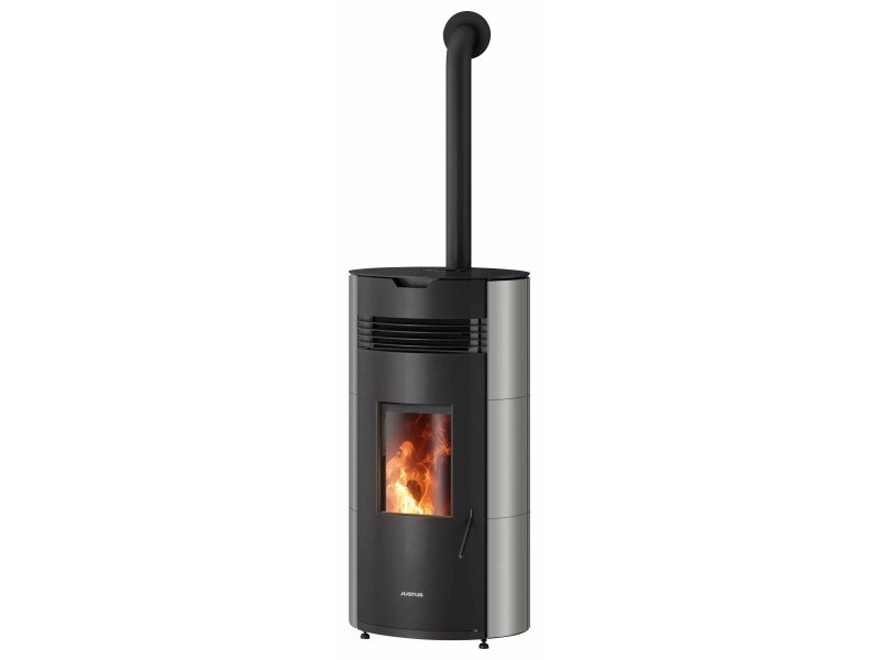 image-139.jpeg Justus Pelletofen Norta Stahl Taupe 8 kW mit Automatik – Image 1